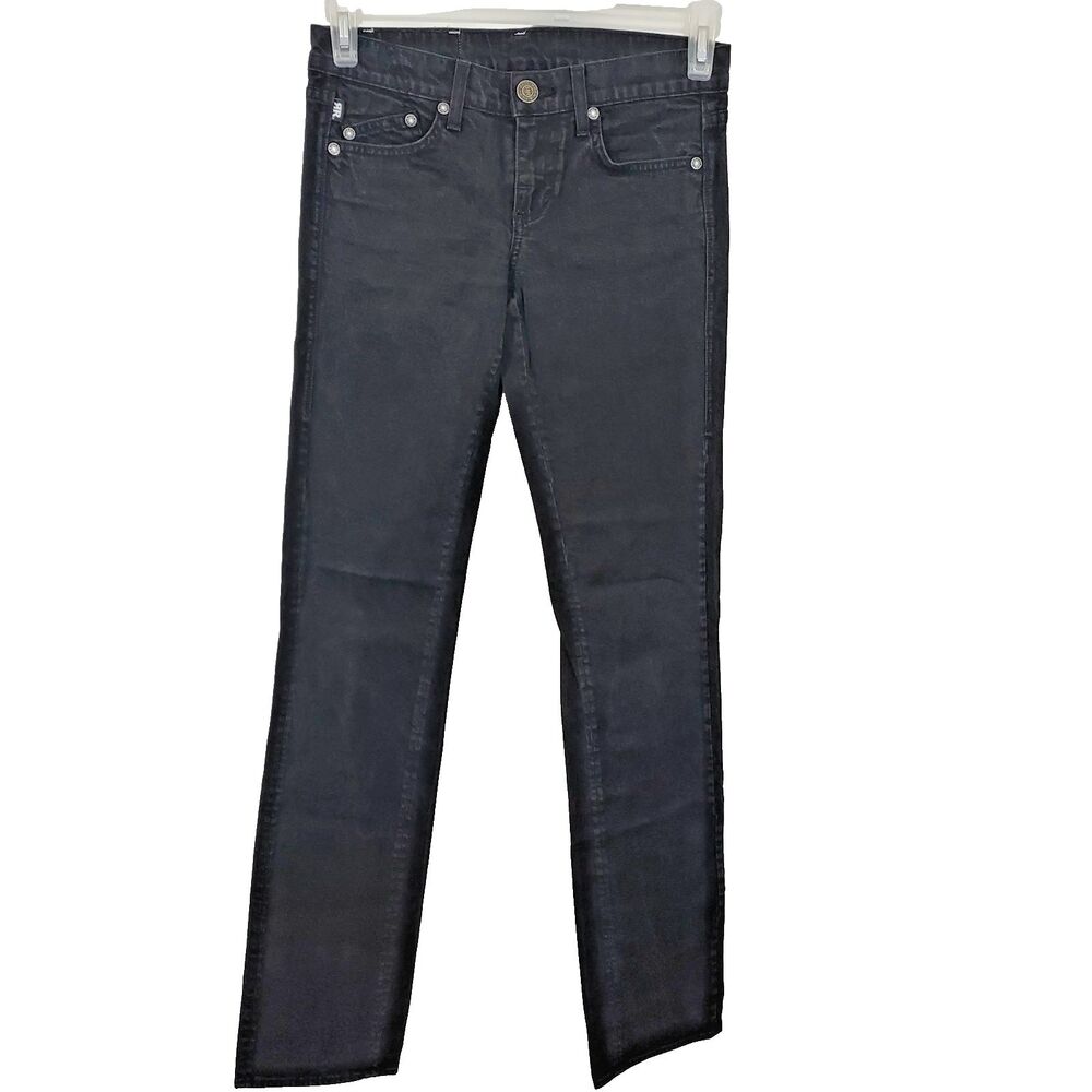 Victoria Beckham Rock & Republic Y2K Black Jeans 26 Crown Print Straight 30x34